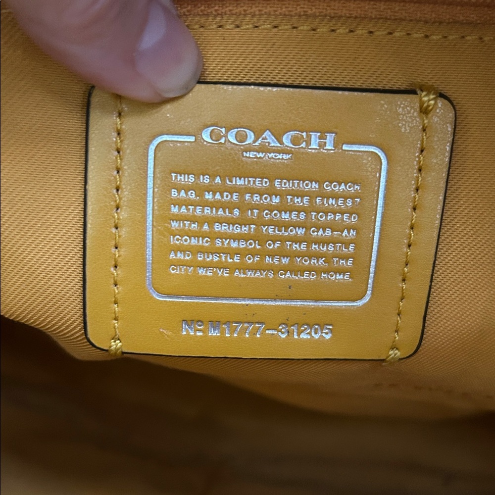 Coach Black and Brown Monogram Tote with 💛 Yellow Taxi Motif (EUC) - Picture 8 of 12